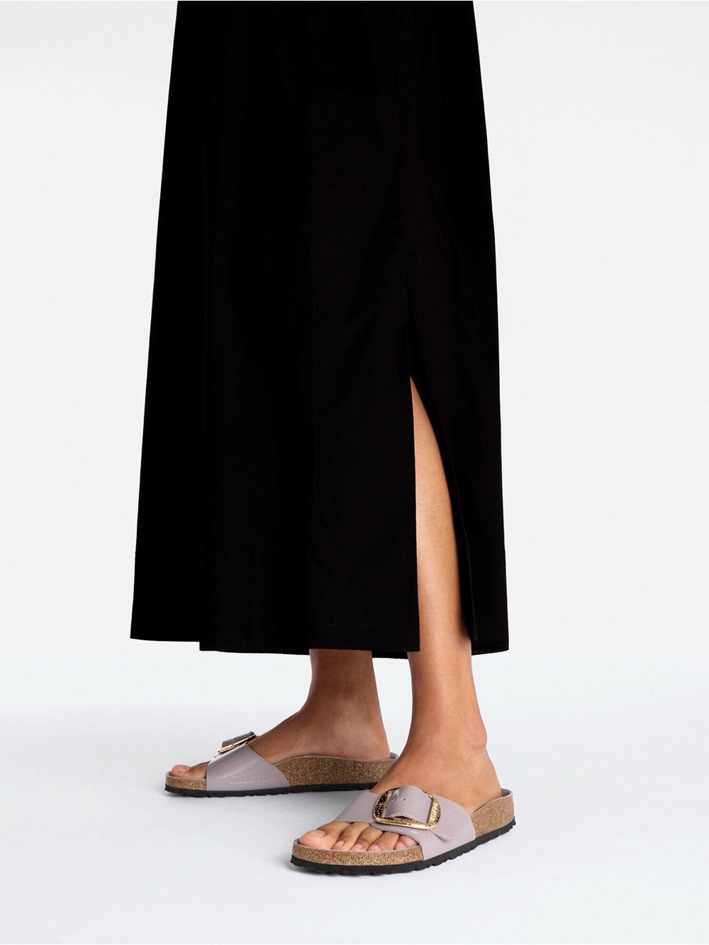 Birkenstock Madrid Hammered Big Buckle Sandals in High-Shine Faded Purple